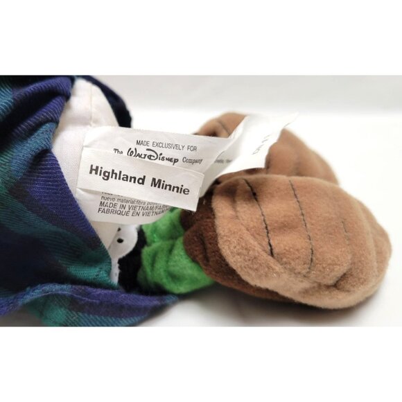 Vintage Disney Store Highland Minnie Mouse 9" Beanbag Plush Doll Tag NOS - Lot B - Picture 10 of 10